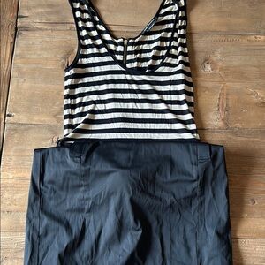 BCBGMaxAzria Black and White Sleeveless Jumpsuit